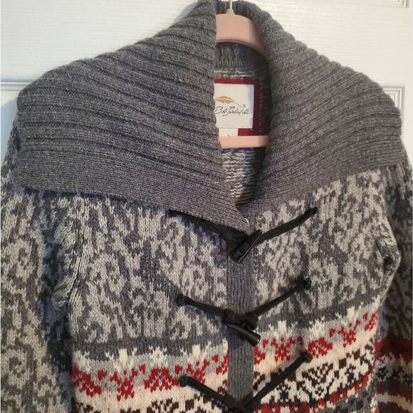 BOB TIMBERLAKE Nordic style sweater coat with pockets Dry cleaned Wool sz.SM - Picture 4 of 9